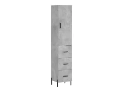 Aparador de madera contrachapada gris hormigón 34,5x34x180 cm ES12285