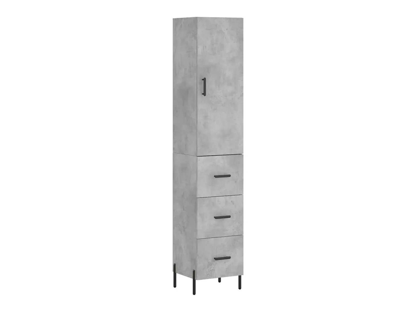 Aparador de madera contrachapada gris hormigón 34,5x34x180 cm ES12285
