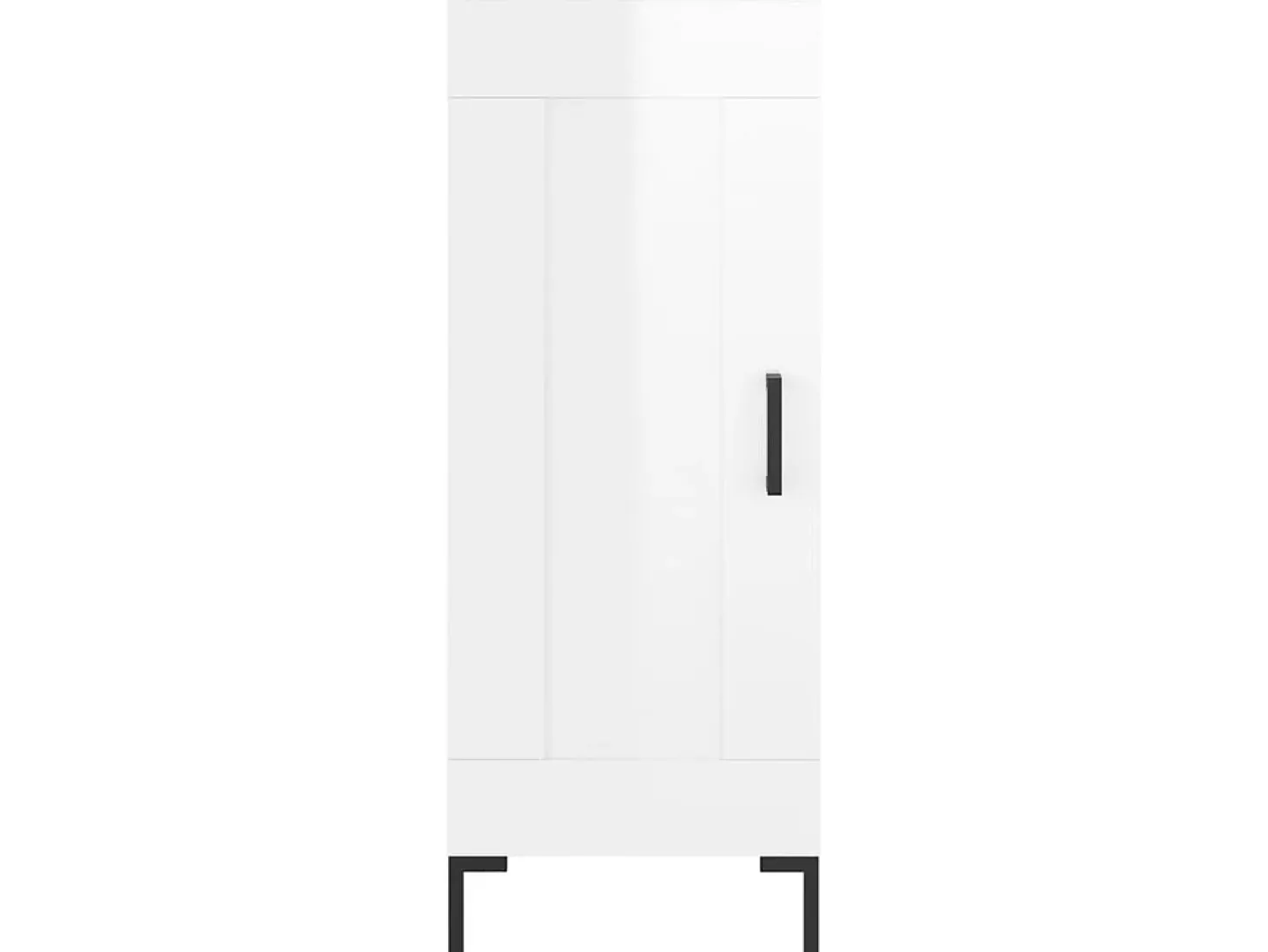 Aparador de madera contrachapada blanco brillante 34,5x34x90 cm ES26837