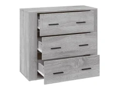 Aparador de madera contrachapada gris Sonoma 80x33x70 cm ES53698
