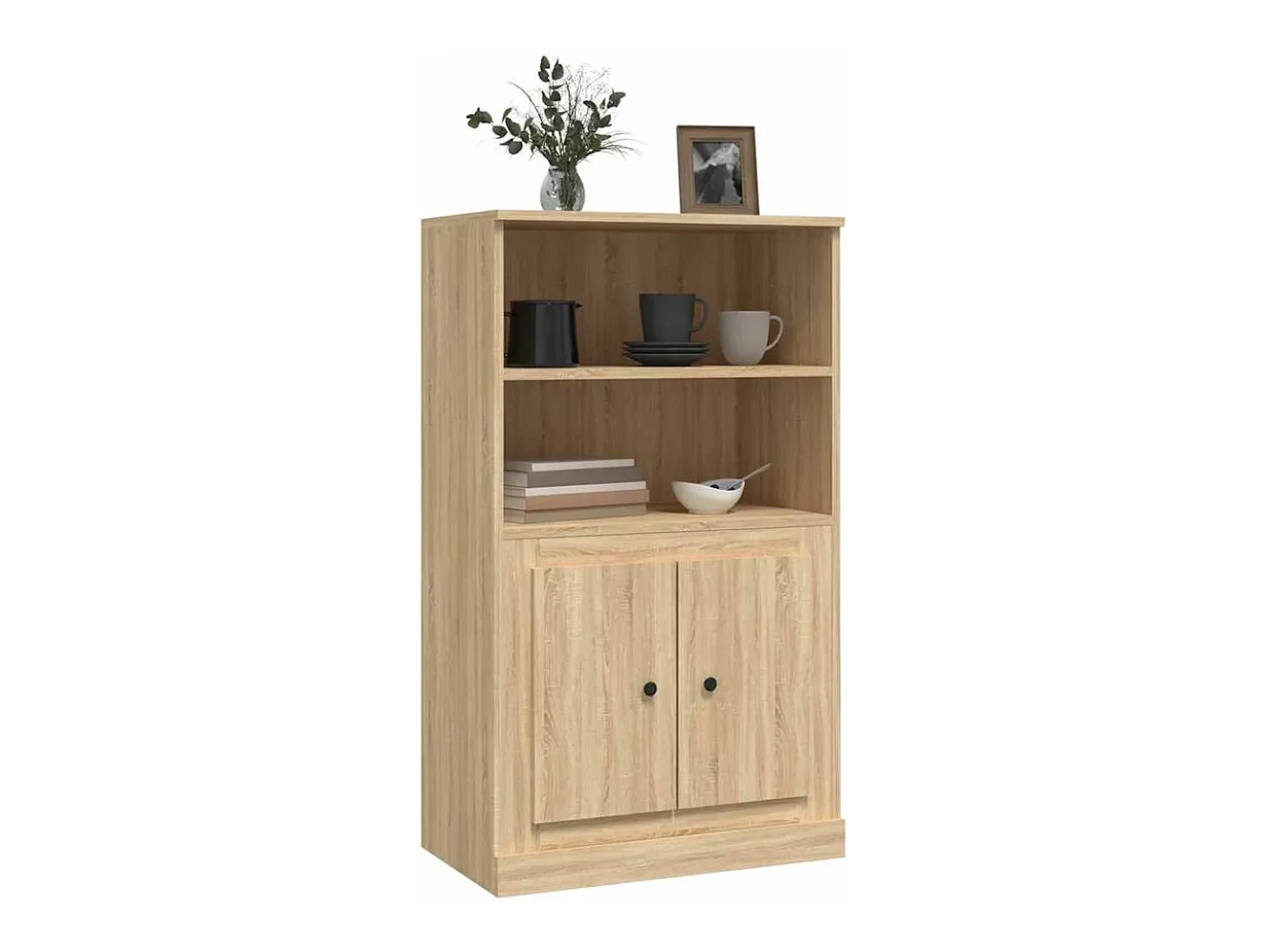 Aparador de madera contrachapada roble Sonoma 60x35,5x103,5 cm