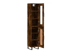Aparador de madera contrachapada roble ahumado 34,5x34x180 cm ES32585