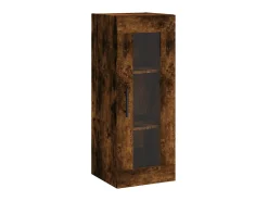 Aparador de madera contrachapada roble ahumado 34,5x34x180 cm ES32585