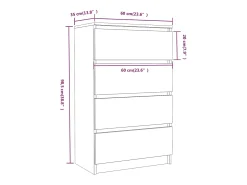 Aparador de madera contrachapada Sonoma gris 60x35x98,5 cm