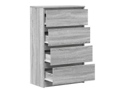Aparador de madera contrachapada Sonoma gris 60x35x98,5 cm