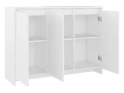 Aparador de madera contrachapada blanco 102x33x75 cm