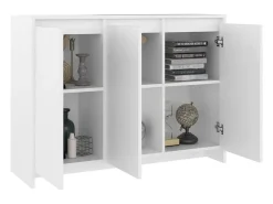 Aparador de madera contrachapada blanco 102x33x75 cm