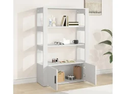 Aparador de madera contrachapada blanco 80x30x119,5 cm ES36428