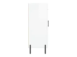 Aparador de madera contrachapada blanco brillante 69,5x34x90 cm