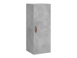 Aparador de madera contrachapada gris hormigón 34,5x34x180 cm ES95532