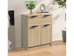 Aparador de madera contrachapada color roble Sonoma 60x30x70 cm ES65359