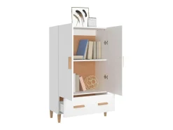 Aparador de madera contrachapada blanco 70x31x115 cm