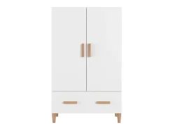 Aparador de madera contrachapada blanco 70x31x115 cm