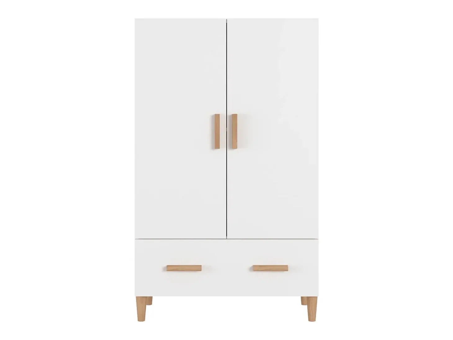 Aparador de madera contrachapada blanco 70x31x115 cm