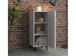 Aparador de madera contrachapada gris Sonoma 34,5x34x90 cm ES88654