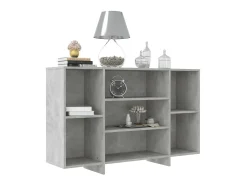 Aparador de madera contrachapada gris hormigón 120x30x75 cm ES76555