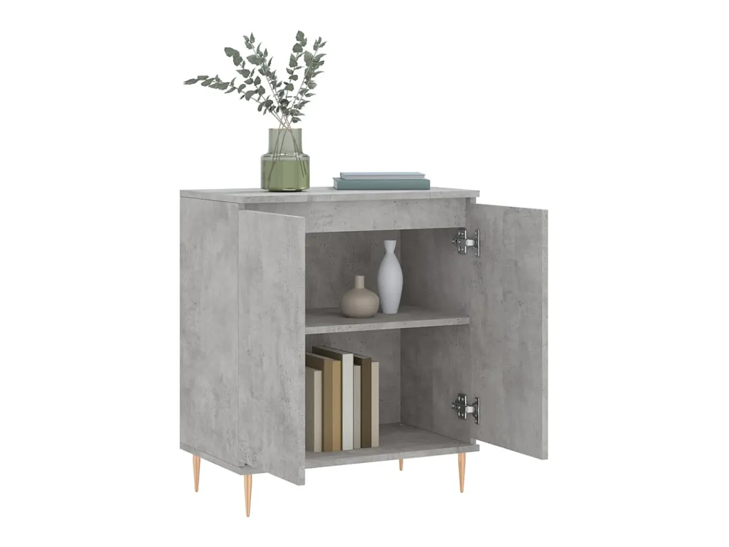 Aparador de madera contrachapada gris hormigón 60x35x70 cm ES15069