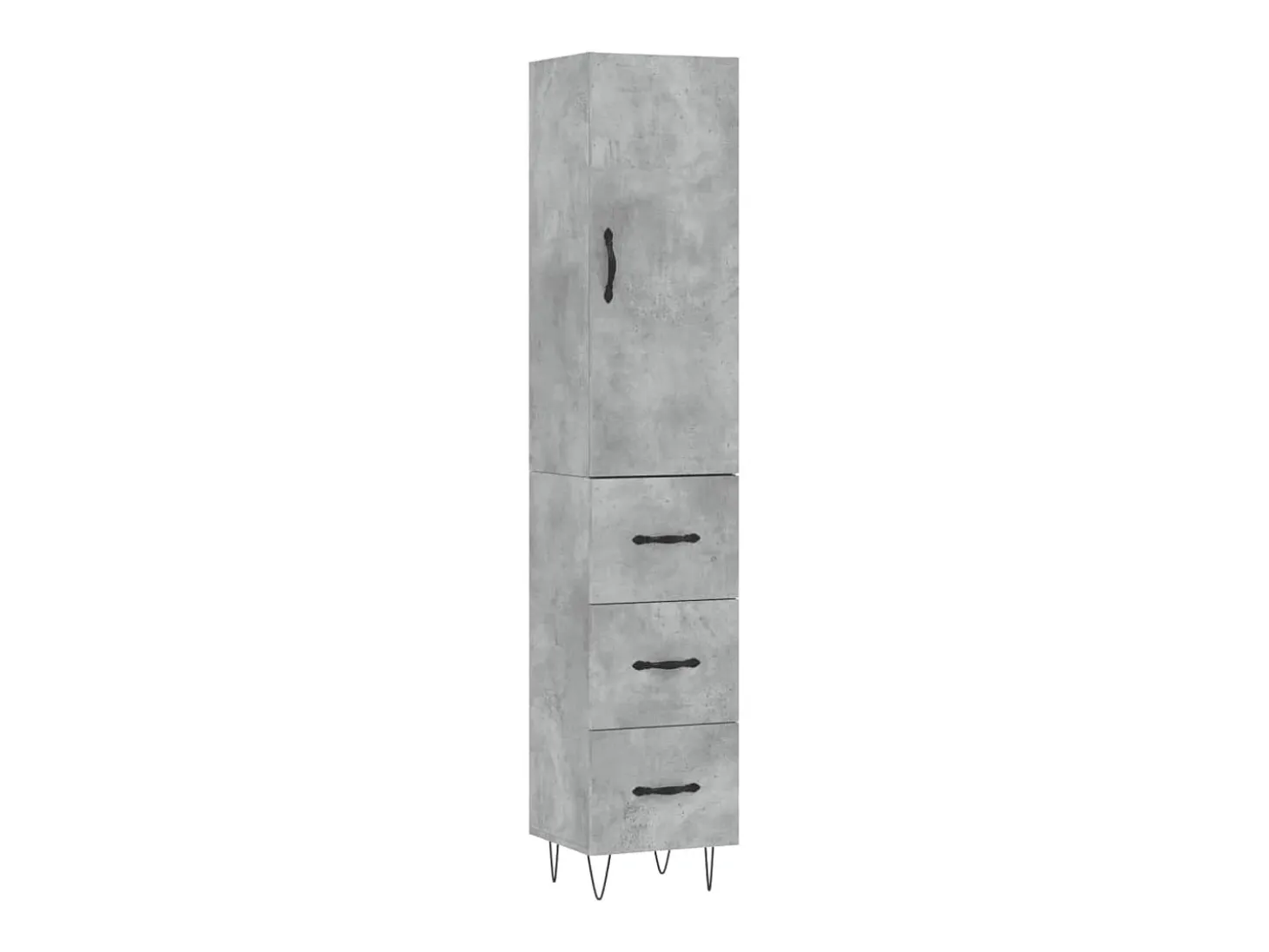 Aparador de madera contrachapada gris hormigón 34,5x34x180 cm ES84671