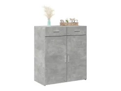 Aparador de madera contrachapada gris hormigón 80x42,5x93 cm