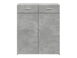 Aparador de madera contrachapada gris hormigón 80x42,5x93 cm