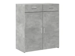 Aparador de madera contrachapada gris hormigón 80x42,5x93 cm