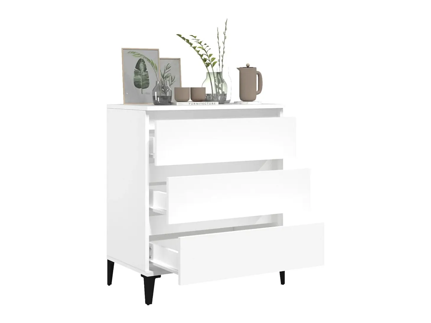 Aparador de madera contrachapada blanco 60x35x70 cm ES36495