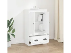 Aparador de madera contrachapada blanco 60x35,5x103,5 cm