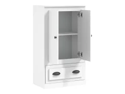 Aparador de madera contrachapada blanco 60x35,5x103,5 cm
