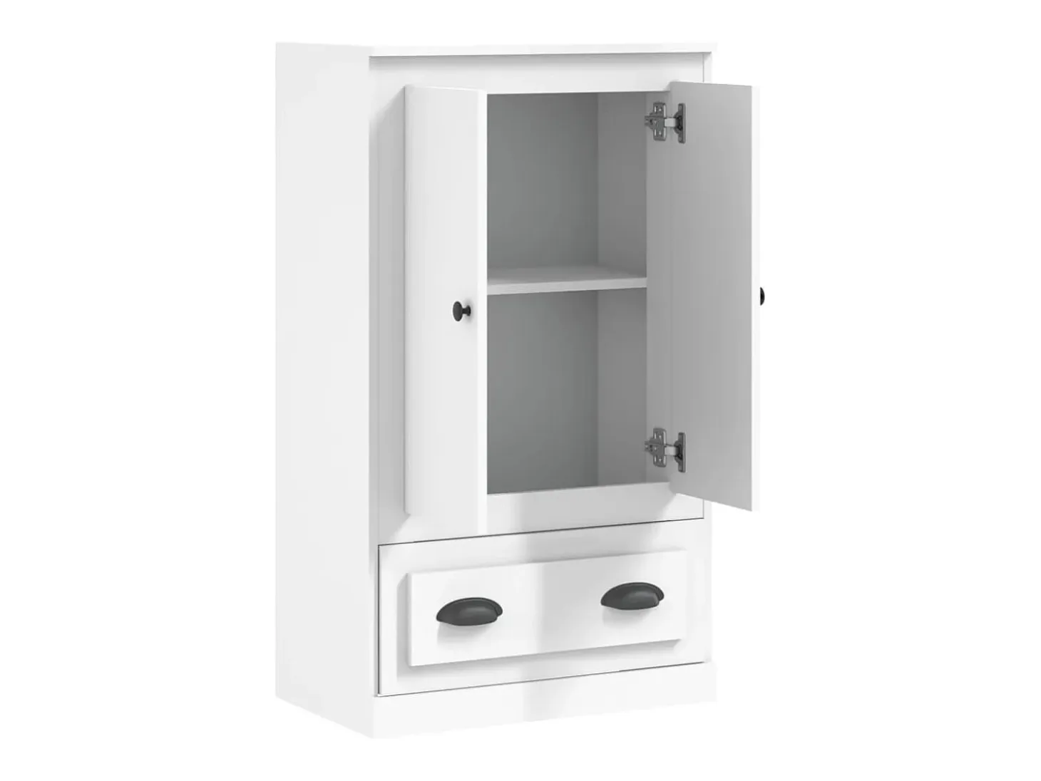 Aparador de madera contrachapada blanco 60x35,5x103,5 cm