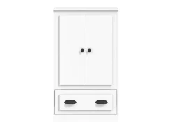 Aparador de madera contrachapada blanco 60x35,5x103,5 cm
