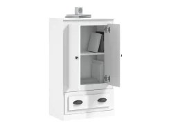 Aparador de madera contrachapada blanco 60x35,5x103,5 cm