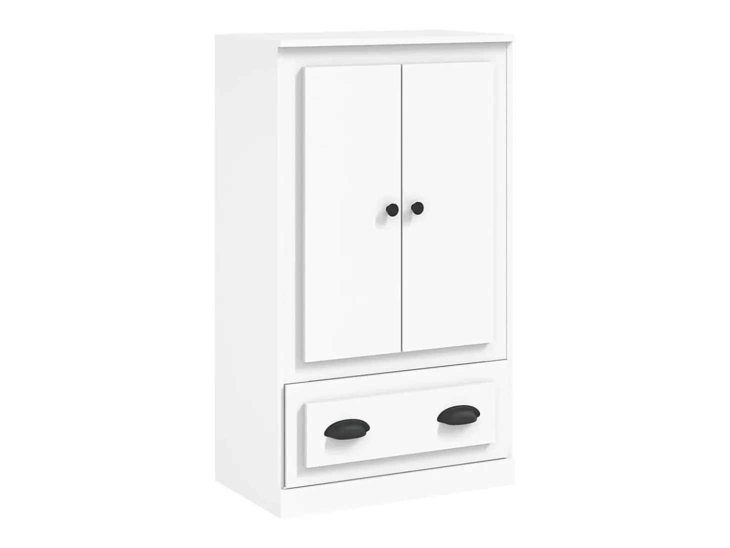 Aparador de madera contrachapada blanco 60x35,5x103,5 cm