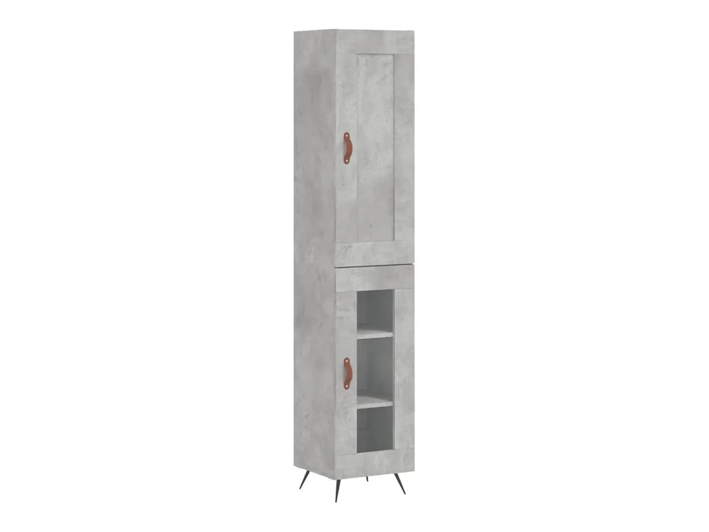 Aparador de madera contrachapada gris hormigón 34,5x34x180 cm