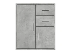 Aparador de madera de ingeniería gris hormigón 60x31x70 cm ES492261