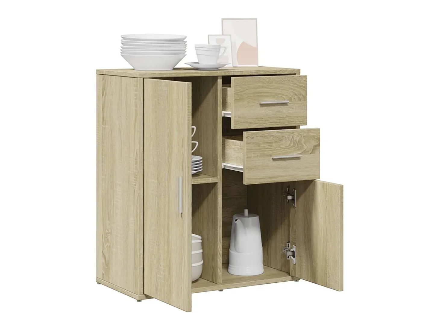 Aparador de madera de ingeniería roble Sonoma 60x31x70 cm ES475172