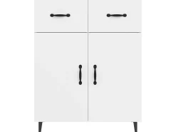 Aparador de madera de ingeniería blanco 69,5x34x90 cm ES33487