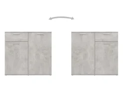 Aparador de madera de ingeniería gris 160x36x75 cm