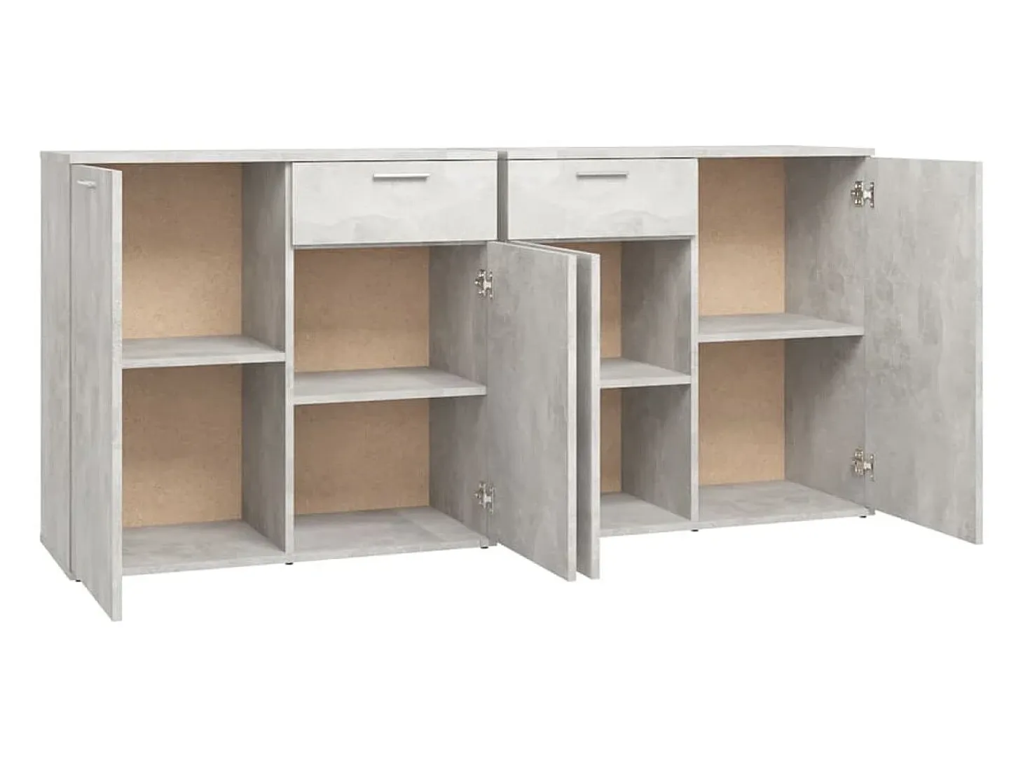Aparador de madera de ingeniería gris 160x36x75 cm
