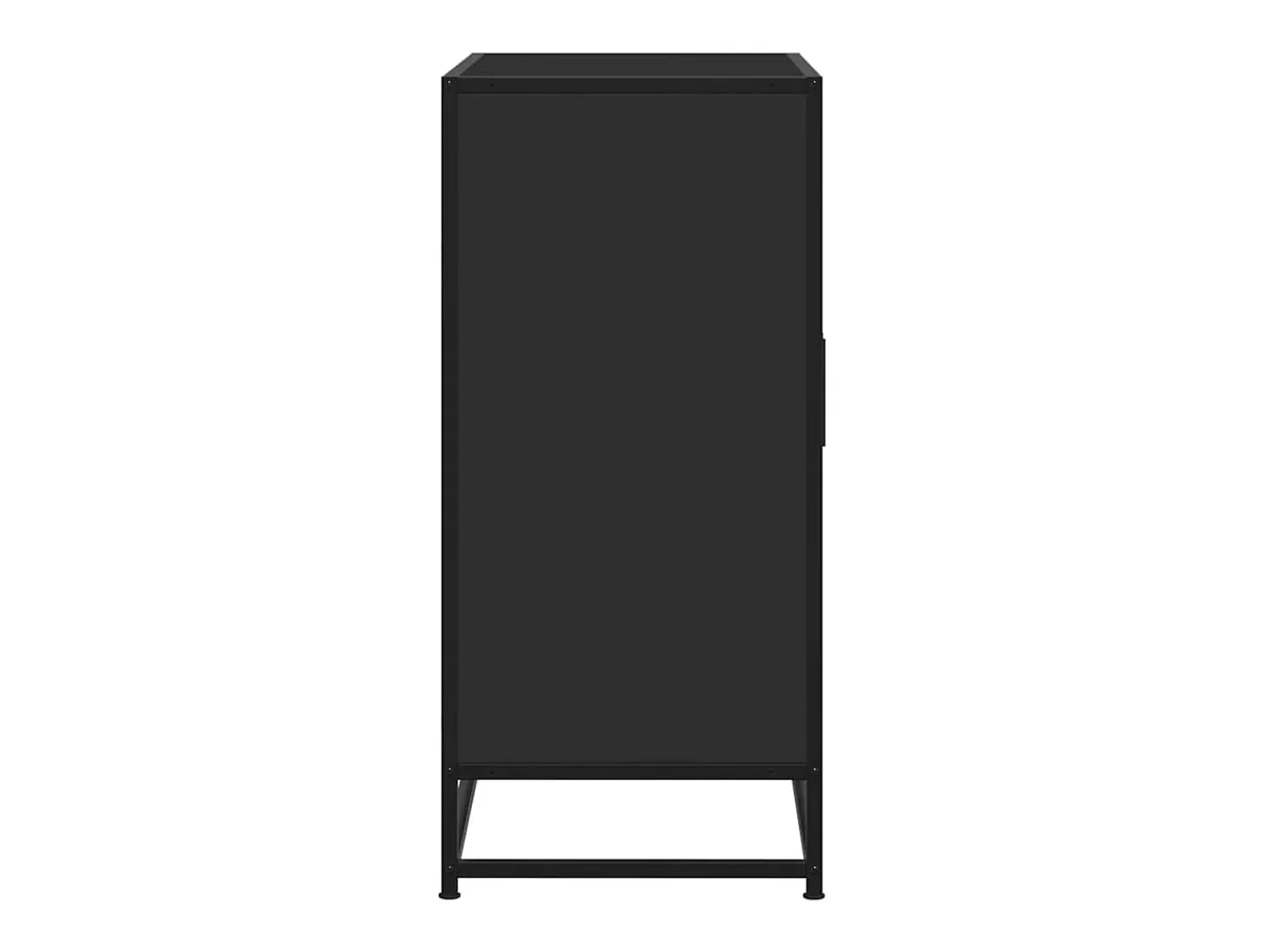 Aparador de madera de ingeniería y metal negro 68x35x76 cm