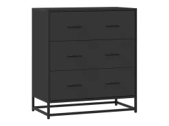 Aparador de madera de ingeniería y metal negro 68x35x76 cm