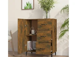 Aparador de madera de ingeniería roble ahumado 69,5x34x90 cm ES62157
