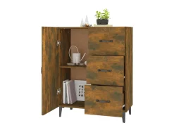 Aparador de madera de ingeniería roble ahumado 69,5x34x90 cm ES62157