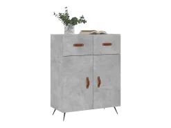 Aparador de madera de ingeniería gris hormigón 69,5x34x90 cm