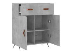 Aparador de madera de ingeniería gris hormigón 69,5x34x90 cm