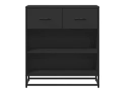 Aparador de madera de ingeniería negro 68x35x76 cm