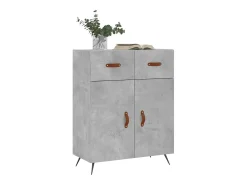 Aparador de madera de ingeniería gris hormigón 69,5x34x90 cm ES89684