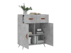 Aparador de madera de ingeniería gris hormigón 69,5x34x90 cm ES89684