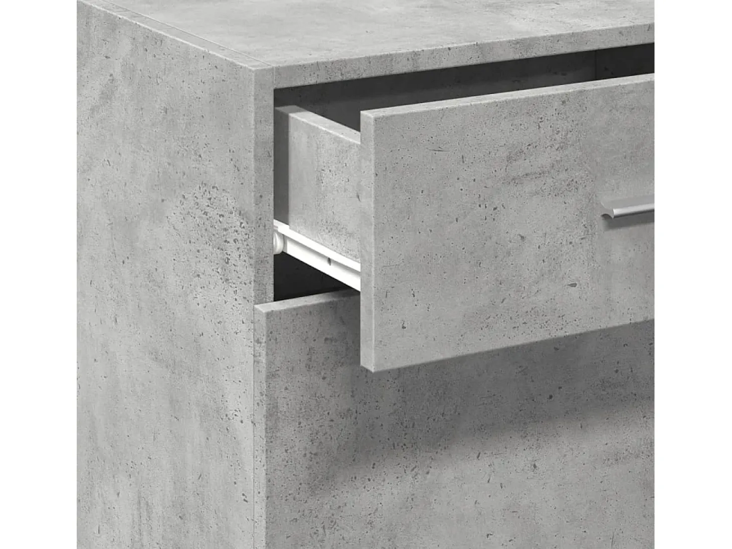 Aparador de madera de ingeniería gris hormigón 50x42,5x93 cm