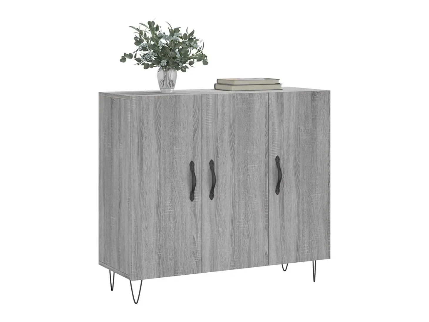 Aparador de madera de ingeniería gris Sonoma 90x34x80 cm ES50372