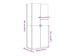 Aparador de madera de ingeniería roble ahumado 80x42,5x185 cm